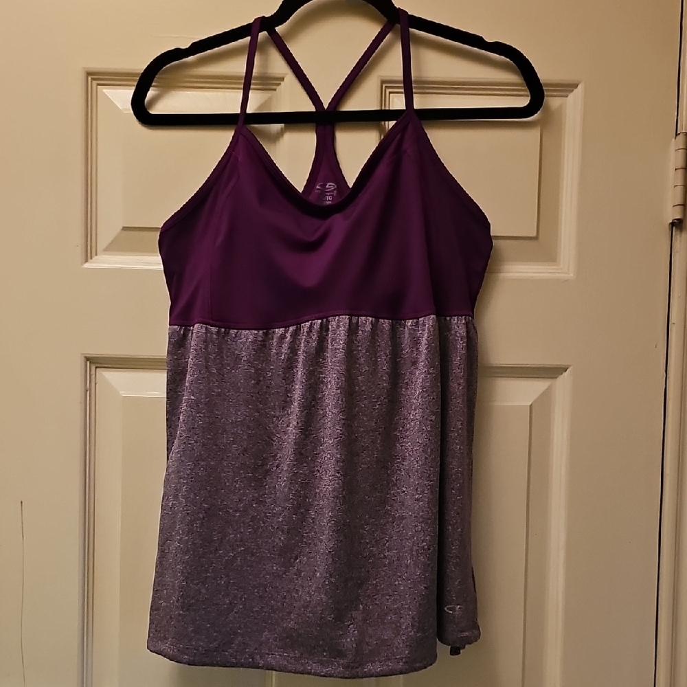 Plum Purple & Heather Gray Strappy Tank Top